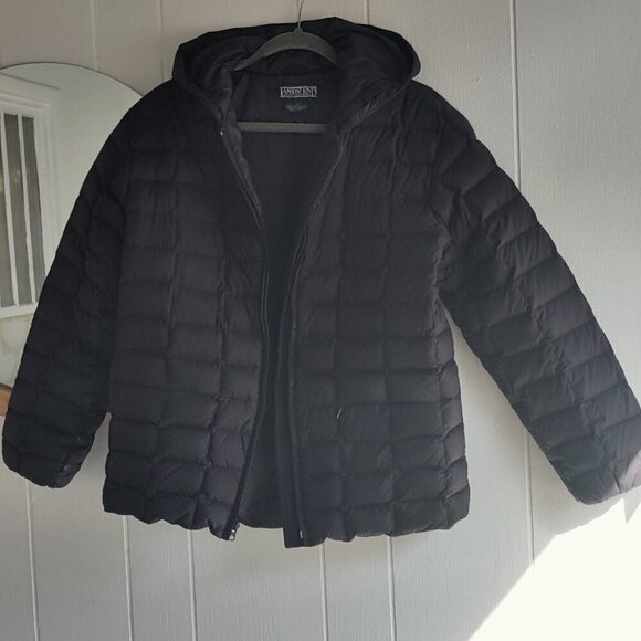 Lands End PufferJacket, Goosedown Fill, Hood, Zippered Pockets, Sz S 6-8 regular - Picture 3 of 9